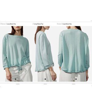 Uchuu Adjustable Waist Long Sleeve Drape Top in Sage Sz 1 / Small / Sz 4-6‎